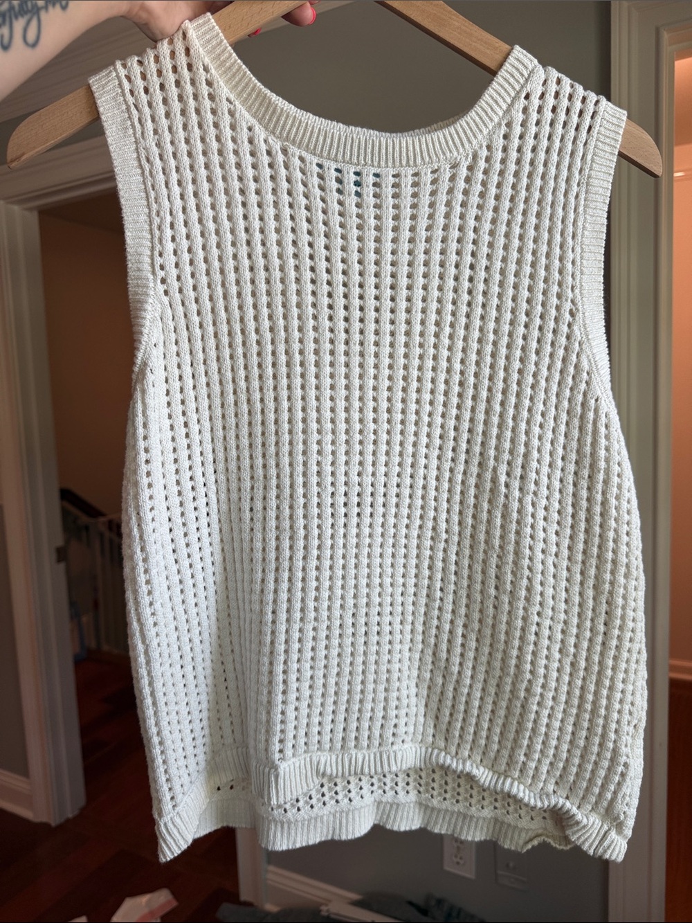 Sleeveless Knit Tank Top - Cream